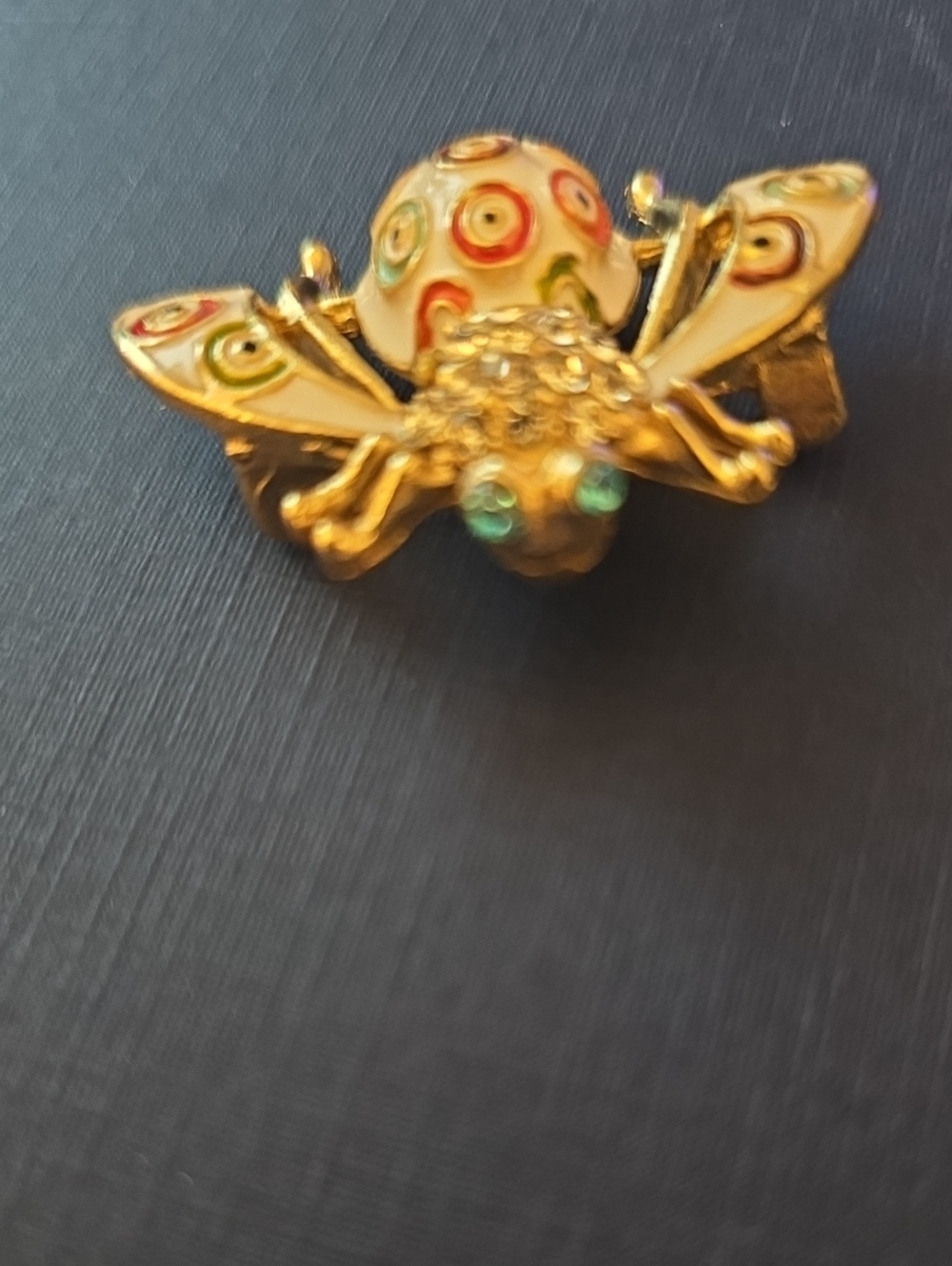 Gold-tone Multicolor Enamel Bee Brooch - Woman Jewelry